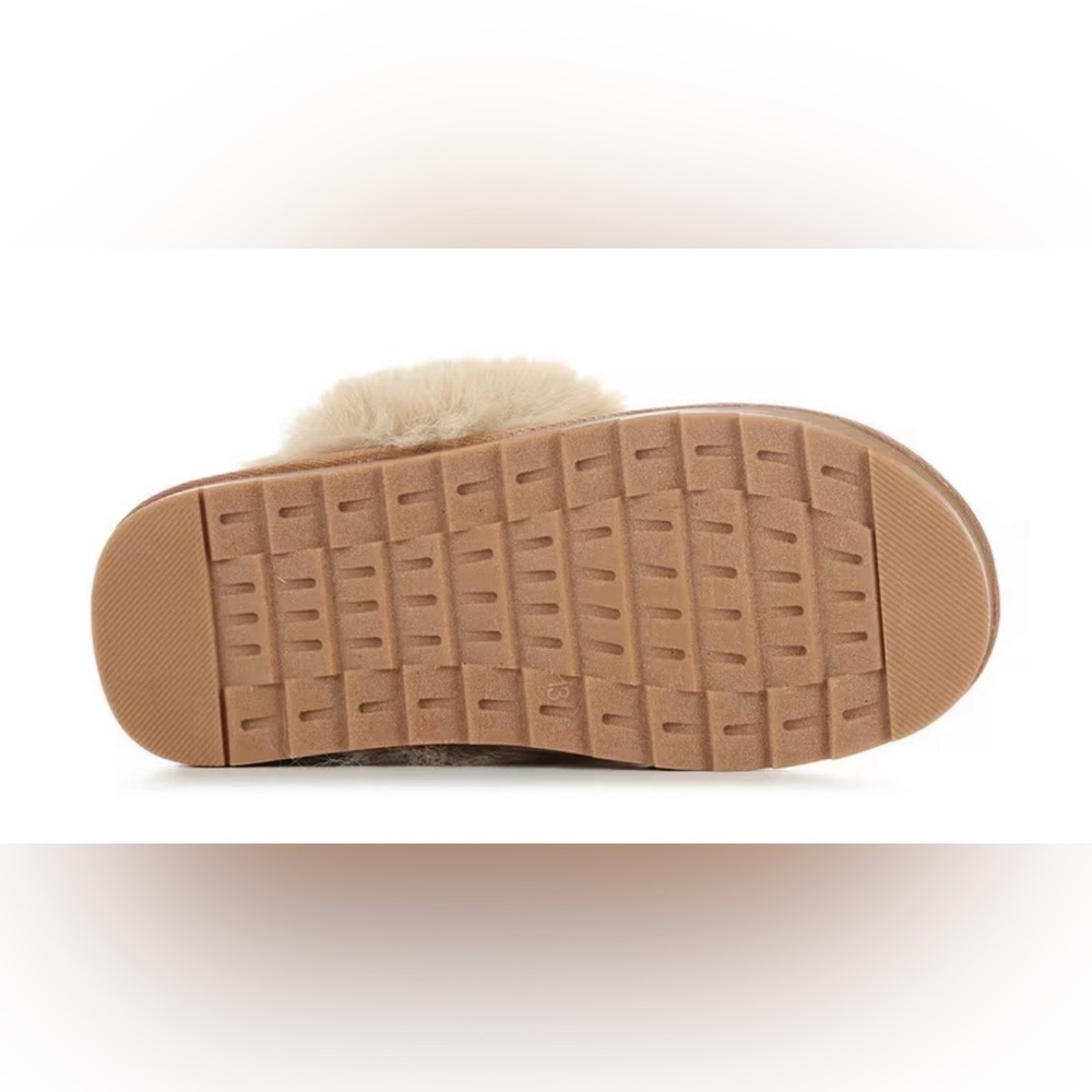 MIA Tan Faux-Fur Backless Slide Big Kids Girl - Picture 6 of 13